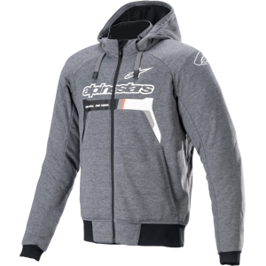 Sweat a Capuche Moto Alpinestars Chrome Ignition Gris Blanc 