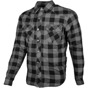 Chemise Moto en Flanelle GMS Jaguar Noir-Gris -