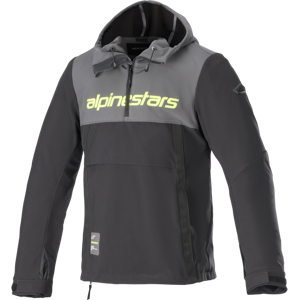 Sweat a Capuche Moto Alpinestars Sherpa Gris Noir Jaune Fluo 