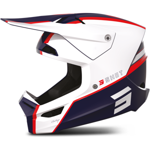 Shot Race Gear Casque Cross Shot Furious Heritage Bleu-Blanc-Rouge -