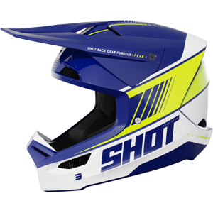 Shot Race Gear Casque Cross Shot Furious Peak Bleu-Jaune Fluo -