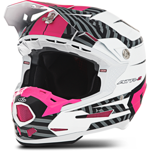 6D Casque Cross 6D ATR-2Havoc Rose Fluo-Blanc -