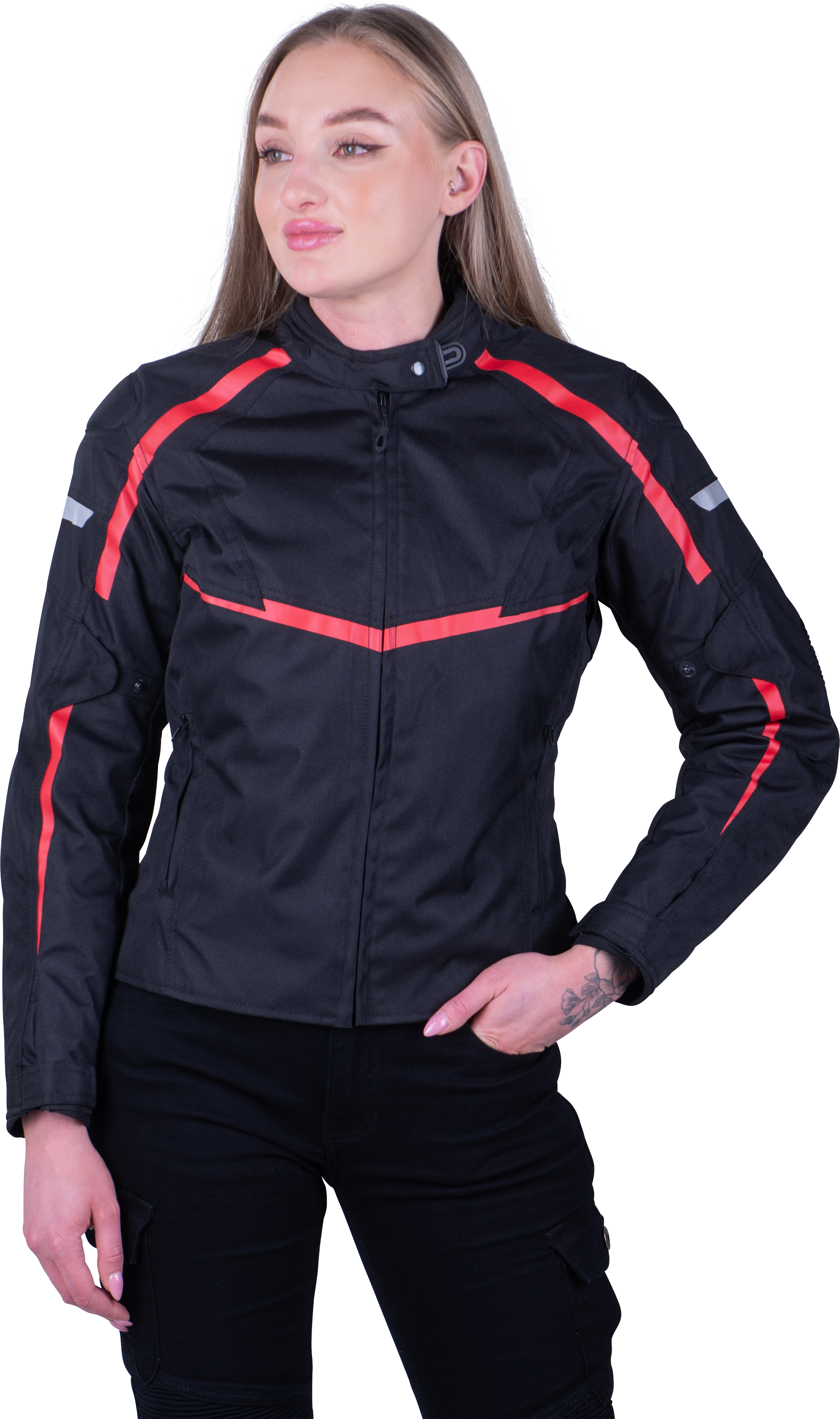 Blouson Moto Femme Course Roadster Tex Noir -