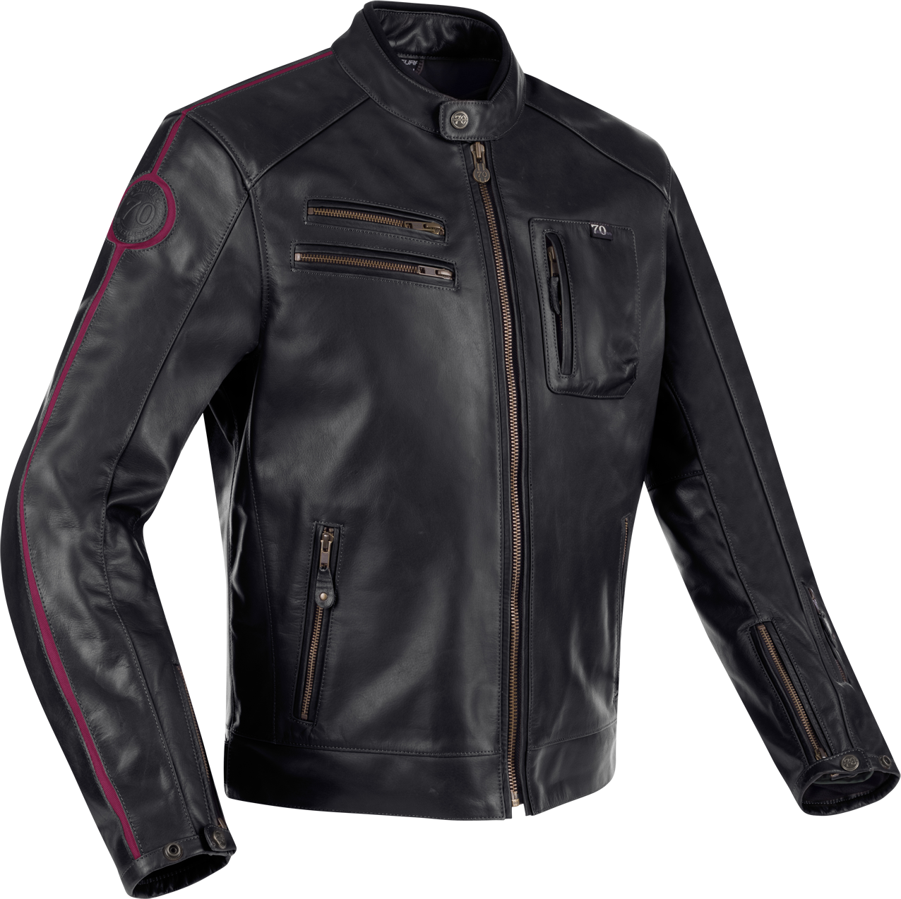 Blouson Moto Segura Devon Noir-Bordeaux -