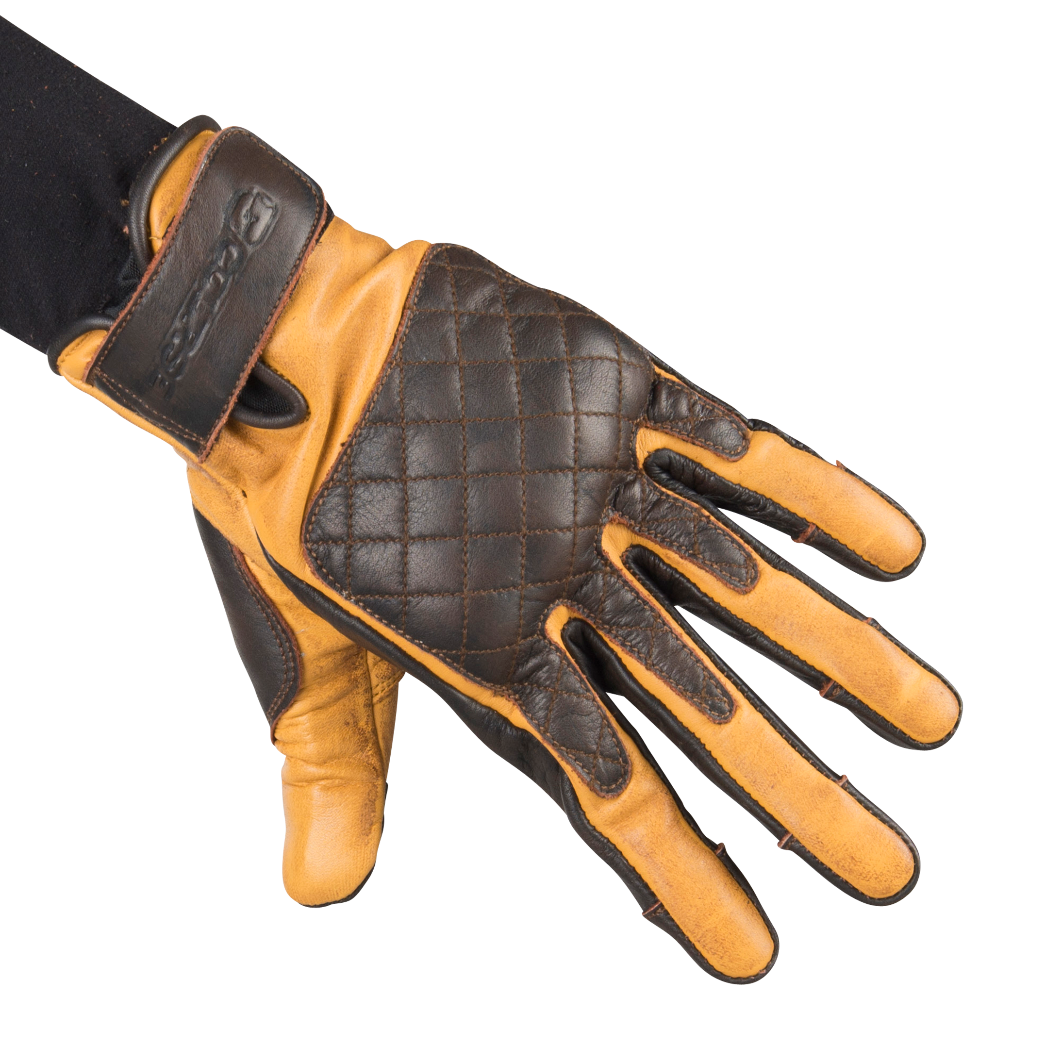 Gants Moto Course Bobby-G Marron-Beige -