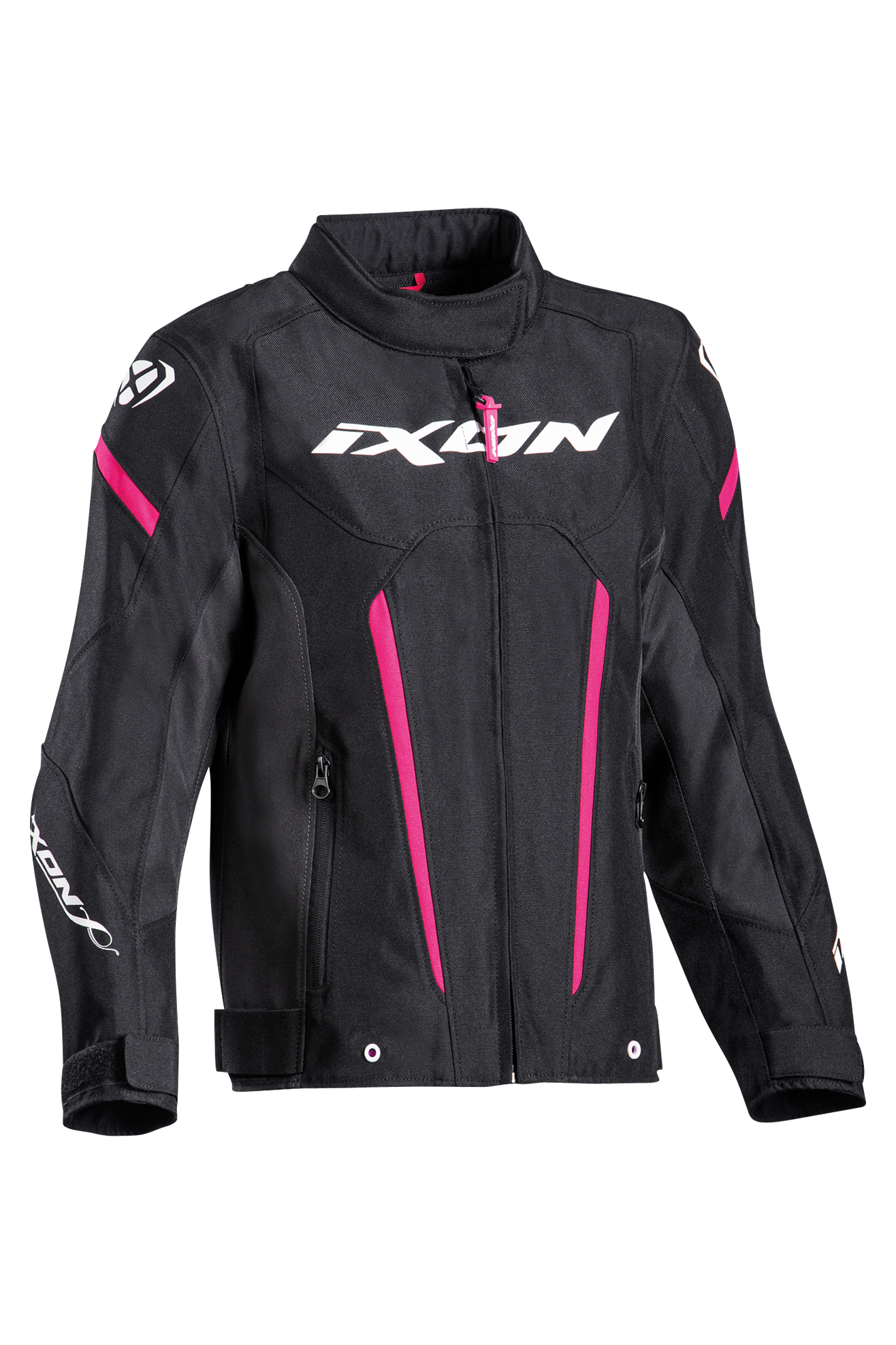 Blouson Moto Enfant Ixon Striker Noir-Fuchsia -