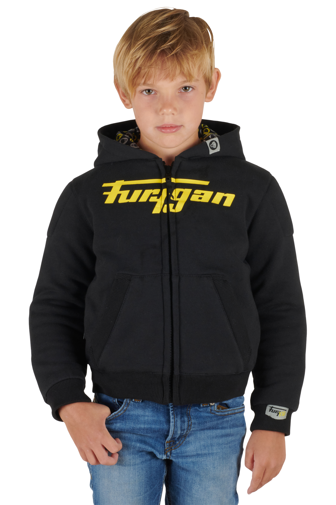 Blouson Moto Enfant Furygan Luxio Noir-Jaune -
