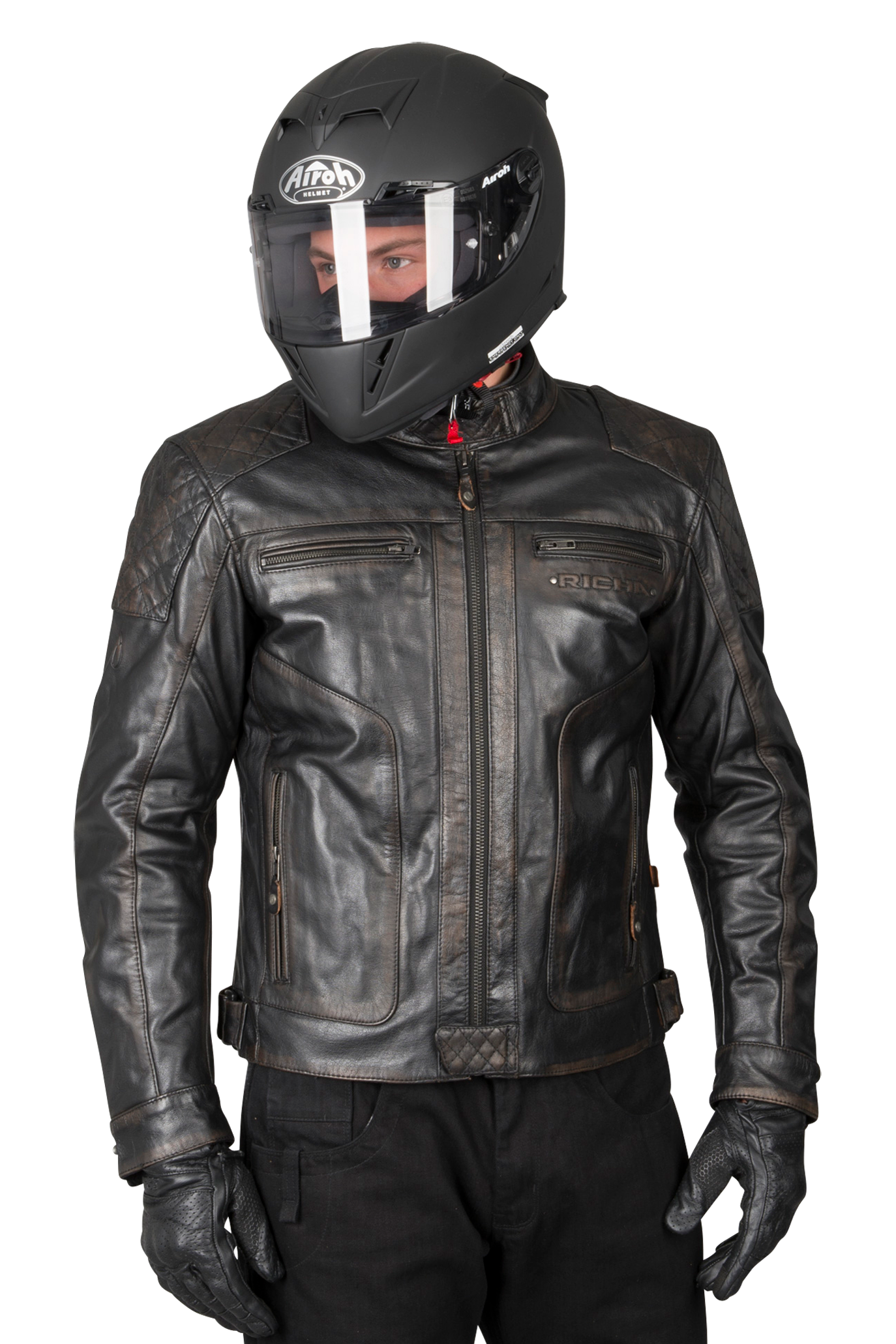 Richa Blouson Richa Detroit - Marron vintage S 48 Richa Blouson Richa Detroit - Marron vintage S 48