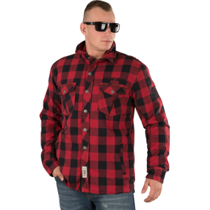 West Coast Choppers Chemise en Flanelle West Coast Choppers Dominator Aramid Riding Rouge-Noir -