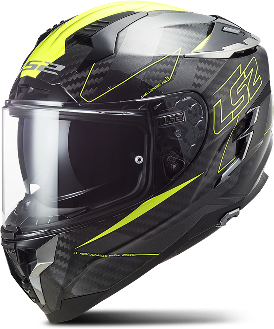 LS2 Casque Intégral LS2 FF327 Challenger CT2 Fold HiVis-Jaune 2XL 63-64cm