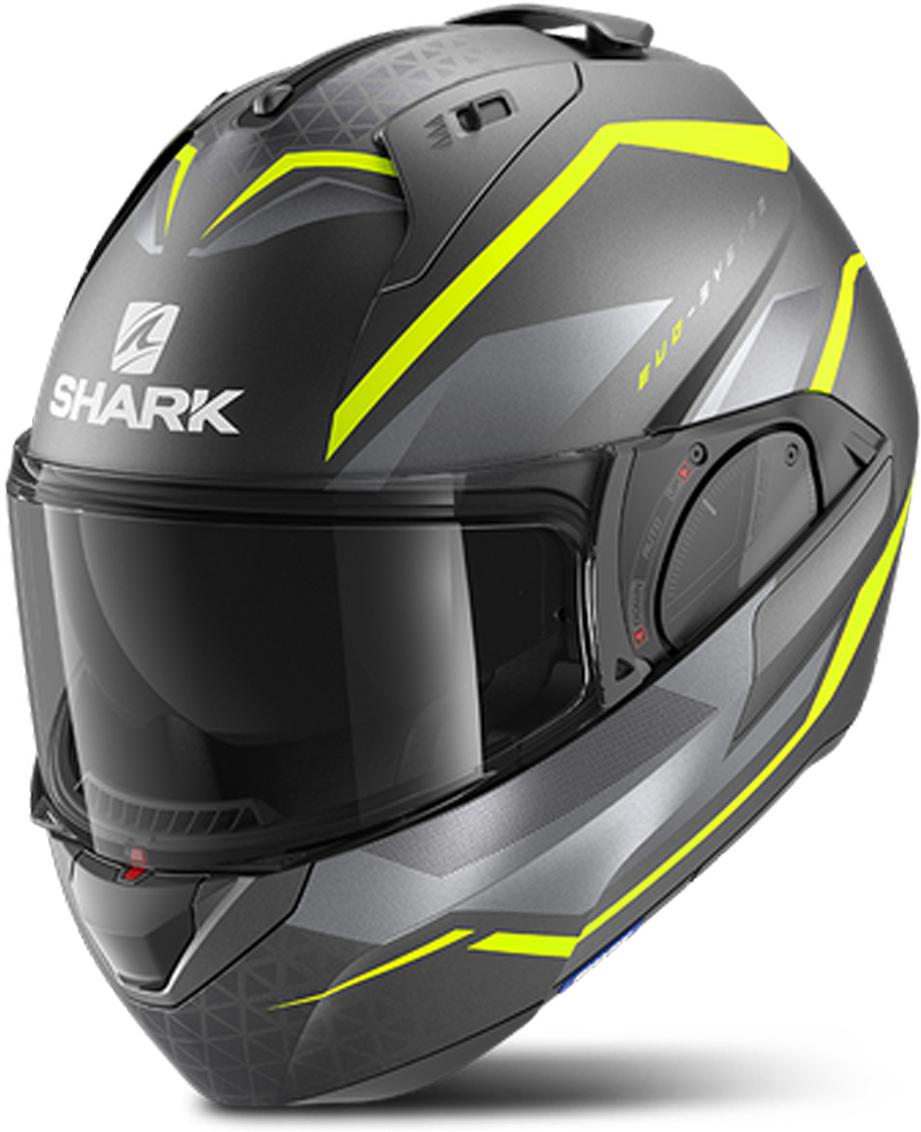 Shark Casque Modulable Shark Evo Es Yari Mat Anthracite-Jaune-Argent XS 53-54cm