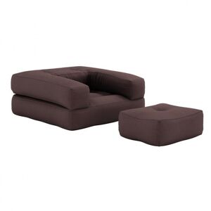 Inside75 Fauteuil futon standard convertible CUBE CHAIR couleur marron - Publicité