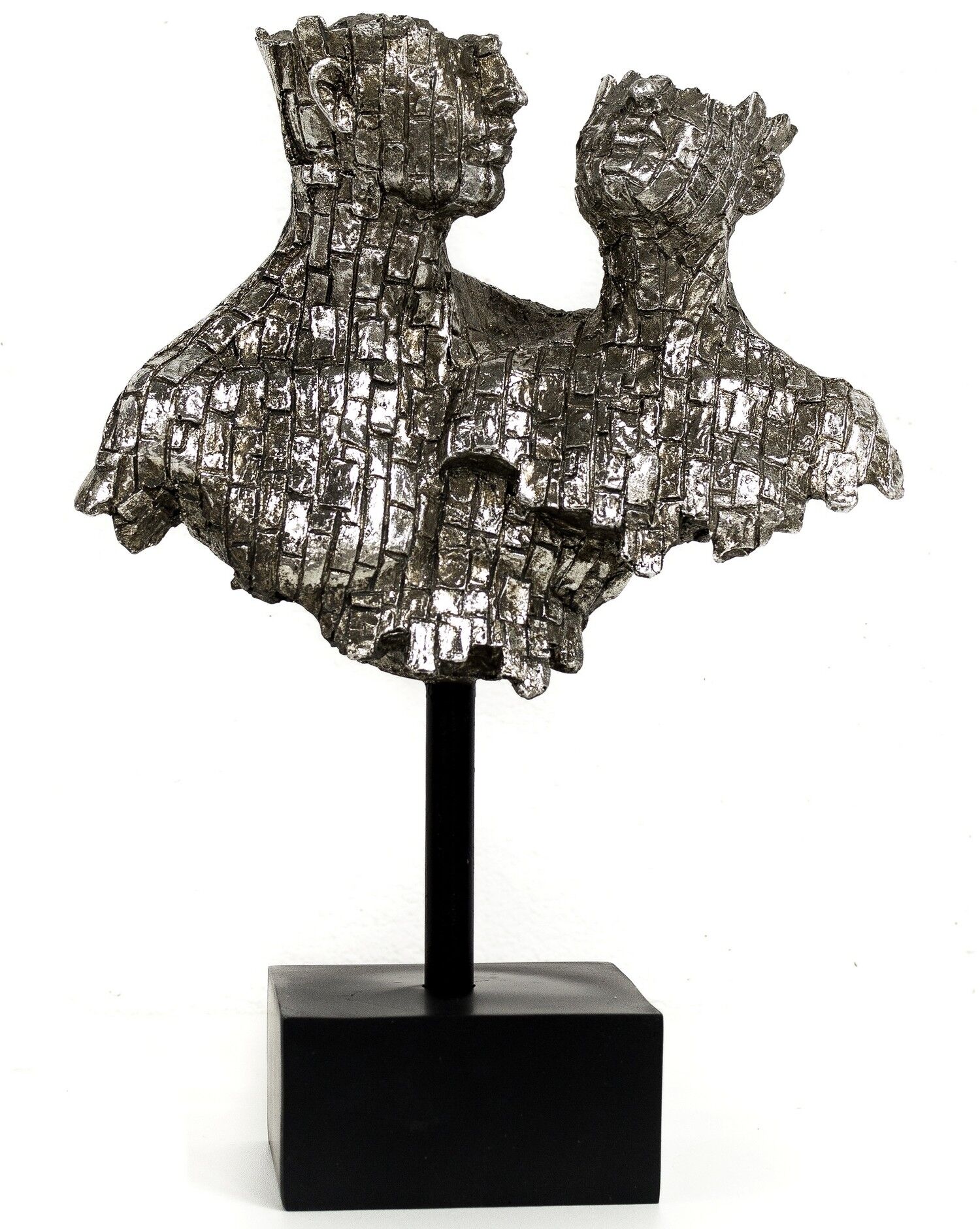 gdegdesign Statue design couple homme femme argenté gris - Pio