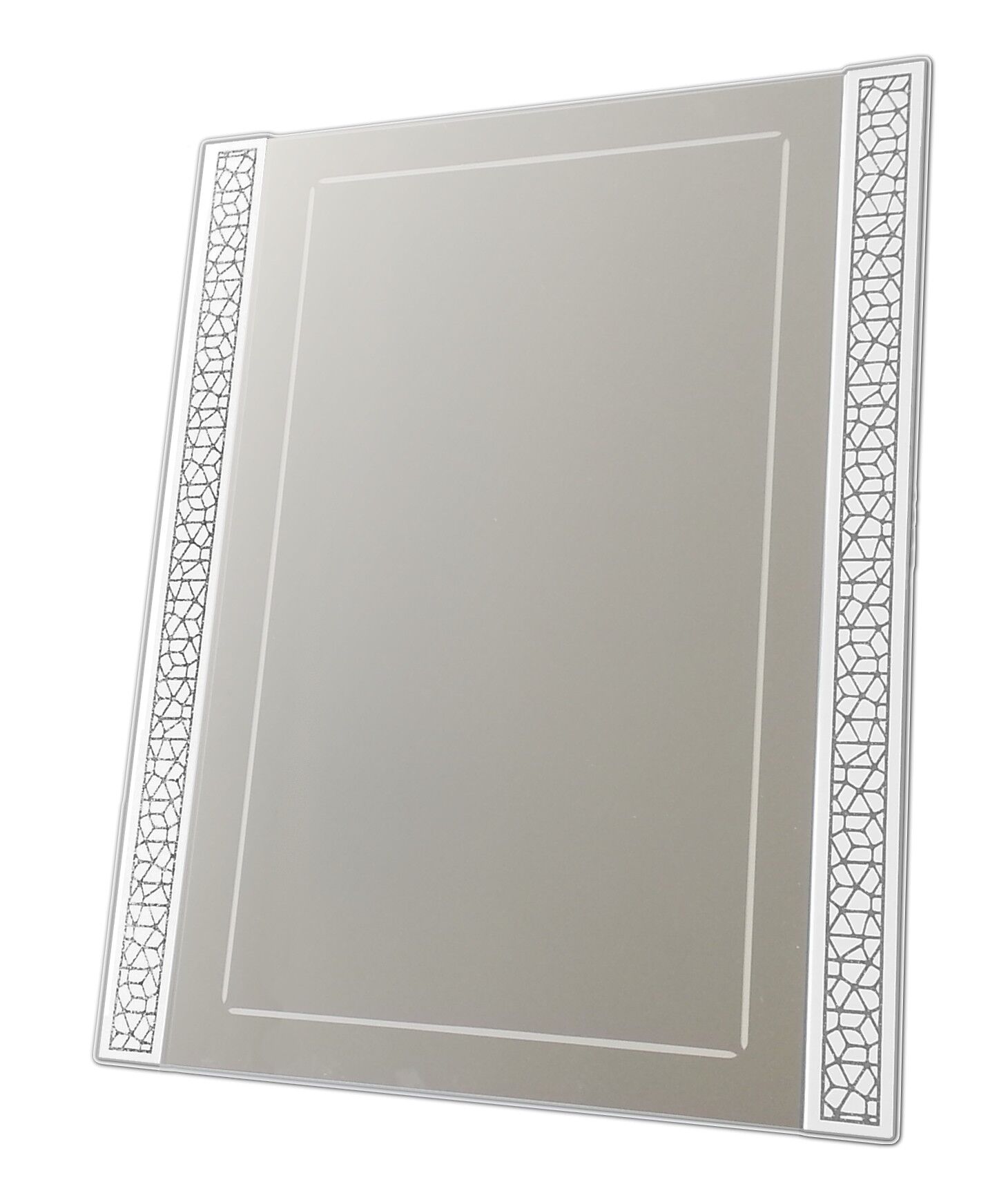 gdegdesign Miroir design blanc rectangulaire à motifs brillants - Steed