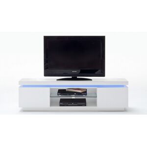 gdegdesign Meuble TV blanc uni avec LED - Matala