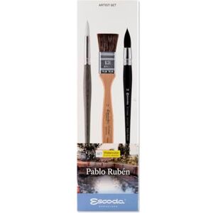 Escoda Set 3 Pinceaux Aquarelle N.12,14,14 Lavis Pointe Ronde Spalter Fibres Synthétiques Pablo Rubén Series Ultimo Perla Brosses Professionnelles Faits à la Main à Barcelone - Publicité Escoda Set 3 Pinceaux Aquarelle N.12,14,14 Lavis Pointe Ronde Spalter Fibres Synthétiques Pablo Rubén Series Ultimo Perla Brosses Professionnelles Faits à la Main à Barcelone - Publicité