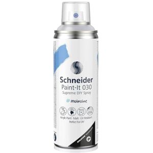 Schneider Paint-It 030 Supreme DIY Vernis transparent (résistant aux intempéries & aux UV, 200 ml, couche de protection à pulvériser pour presque tous les matériaux et surfaces) incolore mat - Publicité Schneider Paint-It 030 Supreme DIY Vernis transparent (résistant aux intempéries & aux UV, 200 ml, couche de protection à pulvériser pour presque tous les matériaux et surfaces) incolore mat - Publicité
