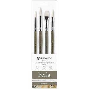 Escoda Aquarelle Série Perla Set Aquarelle Taille 6,12,1/2,1/4 3 pinceaux Imitation synthétique Toray blanc Pointe ronde + plate + bande poignard - Publicité Escoda Aquarelle Série Perla Set Aquarelle Taille 6,12,1/2,1/4 3 pinceaux Imitation synthétique Toray blanc Pointe ronde + plate + bande poignard - Publicité