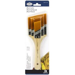Royal & Langnickel Royal and Langnickel RART-145 Lot de 3 Grands pinceaux biseautés en taklon doré Taille M - Publicité Royal & Langnickel Royal and Langnickel RART-145 Lot de 3 Grands pinceaux biseautés en taklon doré Taille M - Publicité