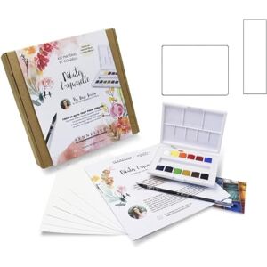 Sennelier Peinture Aquarelle.SET DECOUVERTE fleuri .kit Marie Boudon et 2 cartes postales - Publicité Sennelier Peinture Aquarelle.SET DECOUVERTE fleuri .kit Marie Boudon et 2 cartes postales - Publicité