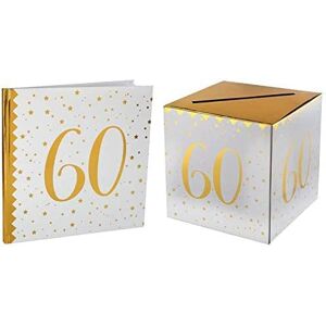 Santex 1 Pack urne et Livre d'or Anniversaire Or et Blanc 60ans - Publicité Santex 1 Pack urne et Livre d'or Anniversaire Or et Blanc 60ans - Publicité