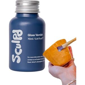 Sculpd Vernis transparent pour poterie en argile autodurcissante et peinture acrylique, finition brillante, vernis incolore imperméable et résistant aux rayures, 70 ml - Publicité Sculpd Vernis transparent pour poterie en argile autodurcissante et peinture acrylique, finition brillante, vernis incolore imperméable et résistant aux rayures, 70 ml - Publicité