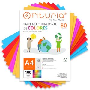 OFITURIA Papier Couleur A4 80g, 100 Feuilles Loisirs Créatifs, Imprimante, Origami, Scrapbooking, École (Assortiment Vif, 100h) - Publicité OFITURIA Papier Couleur A4 80g, 100 Feuilles Loisirs Créatifs, Imprimante, Origami, Scrapbooking, École (Assortiment Vif, 100h) - Publicité