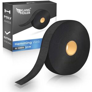 Klangfeiler ® Bande thermocollante ourlet – Noir – 30 m x 20 mm – Ourlet thermocollant – Thermocollant couture en matériau épais - Publicité Klangfeiler ® Bande thermocollante ourlet – Noir – 30 m x 20 mm – Ourlet thermocollant – Thermocollant couture en matériau épais - Publicité