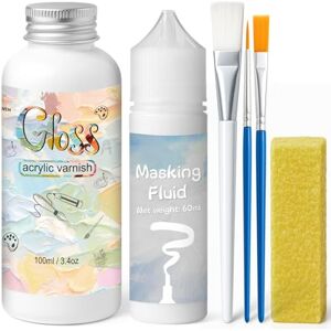 EIGTWEN Liquide de masquage artistique pour peinture à l'aquarelle et vernis acrylique brillant, liquide de masquage aquarelle empêche la peinture d'adhérer à la zone de masquage, facilement amovible - Publicité EIGTWEN Liquide de masquage artistique pour peinture à l'aquarelle et vernis acrylique brillant, liquide de masquage aquarelle empêche la peinture d'adhérer à la zone de masquage, facilement amovible - Publicité
