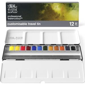 Winsor & Newton Boite de 12 demi godets (peut en contenir 24) Aquarelle Professional Watercolour Boîte métal de voyage personnalisable - Publicité Winsor & Newton Boite de 12 demi godets (peut en contenir 24) Aquarelle Professional Watercolour Boîte métal de voyage personnalisable - Publicité