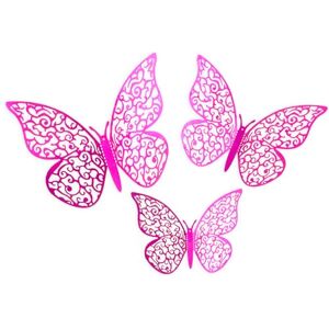 OakTree 12 Stickers 3D Papillons Rose Fushia - Publicité OakTree 12 Stickers 3D Papillons Rose Fushia - Publicité