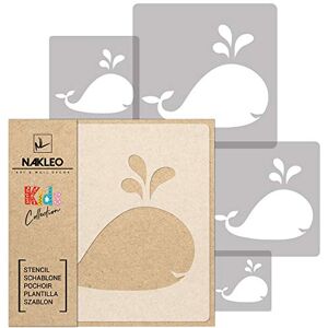 Nakleo Pochoirs de Peinture pour Enfants, 5 pièces 9x9 à 34x34cm, Modèle de Dessin en Plastique, Réutilisables, Baleine Océan Poisson, DIY Bricolage Décoration Chambre, Mur Meubles Papier - Publicité Nakleo Pochoirs de Peinture pour Enfants, 5 pièces 9x9 à 34x34cm, Modèle de Dessin en Plastique, Réutilisables, Baleine Océan Poisson, DIY Bricolage Décoration Chambre, Mur Meubles Papier - Publicité