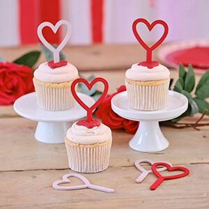 Ginger Ray Lot de 6 décorations en bois en forme de cœur pour cupcakes - Publicité Ginger Ray Lot de 6 décorations en bois en forme de cœur pour cupcakes - Publicité