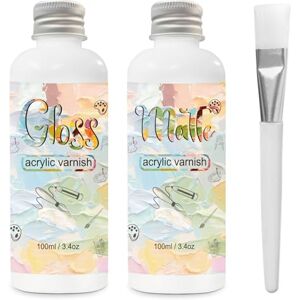 EIGTWEN Vernis Peinture Acrylique, 2 x 100ml Vernis Acrylique Préserve les Peintures du Jaunissement, des Craquelures et de la Poussière, Maintient la Couleur Permanente(Brillant+Mat) - Publicité EIGTWEN Vernis Peinture Acrylique, 2 x 100ml Vernis Acrylique Préserve les Peintures du Jaunissement, des Craquelures et de la Poussière, Maintient la Couleur Permanente(Brillant+Mat) - Publicité