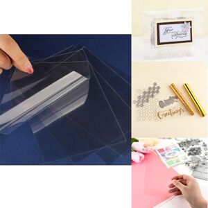 Briartw Lot de 50 feuilles d'acétate transparentes, 10,9 x 16 cm, résistantes à la chaleur, gaufrage et estampage, antistatiques, sans acide, rectangulaires, brillantes de qualité supérieure - Publicité Briartw Lot de 50 feuilles d'acétate transparentes, 10,9 x 16 cm, résistantes à la chaleur, gaufrage et estampage, antistatiques, sans acide, rectangulaires, brillantes de qualité supérieure - Publicité