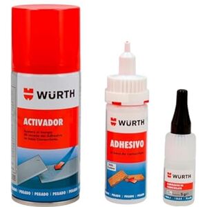 Wuerth Set de colle cyanoacrylate Würth, 50 g + activateur 150 g + nettoyant, colle instantanée, transparente, liquide, forte, pour plastique, métal, caoutchouc, céramique - Publicité Wuerth Set de colle cyanoacrylate Würth, 50 g + activateur 150 g + nettoyant, colle instantanée, transparente, liquide, forte, pour plastique, métal, caoutchouc, céramique - Publicité