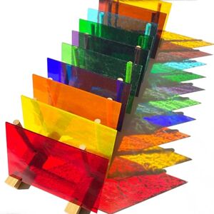 PALJOLLY Lot de 9 feuilles de vitrail, 10,2 x 15,2 cm, collection transparente de couleurs assorties pour projets de vitrail et mosaïques - Publicité PALJOLLY Lot de 9 feuilles de vitrail, 10,2 x 15,2 cm, collection transparente de couleurs assorties pour projets de vitrail et mosaïques - Publicité