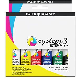 Daler Rowney System 3 Fluid Acrylic Set 6 flacons x 29,5 ml - Publicité Daler Rowney System 3 Fluid Acrylic Set 6 flacons x 29,5 ml - Publicité