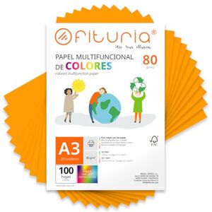 OFITURIA Papier Couleur A3 80g, 100 Feuilles Loisirs Créatifs, Imprimante, Origami, Scrapbooking, École (Orange Clair, 100h) - Publicité OFITURIA Papier Couleur A3 80g, 100 Feuilles Loisirs Créatifs, Imprimante, Origami, Scrapbooking, École (Orange Clair, 100h) - Publicité