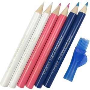 Limtula Lot de 6 crayons à craie pour tissu avec pinceau effaçable pour tracer du tissu, matelassage - Publicité Limtula Lot de 6 crayons à craie pour tissu avec pinceau effaçable pour tracer du tissu, matelassage - Publicité