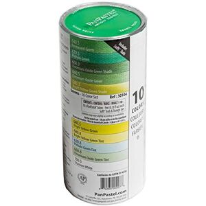 PanPastel Set de 10 couleurs de pastel sec, 9ml chacune, utilisable avec fuseau, crayon, marqueur, peinture + assortiment d’outils Sofft – Set Verts - Publicité PanPastel Set de 10 couleurs de pastel sec, 9ml chacune, utilisable avec fuseau, crayon, marqueur, peinture + assortiment d’outils Sofft – Set Verts - Publicité