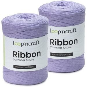 Loopncraft Ribbon Lot de 2 bobines de fil tressé recyclé Violet clair 2 x 130 m – 250 g - Publicité Loopncraft Ribbon Lot de 2 bobines de fil tressé recyclé Violet clair 2 x 130 m – 250 g - Publicité