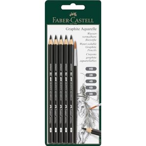 Faber-Castell 117897 Set de crayons Graphite Aquarell, 6 pièces, avec pinceau aquarelle, pour artistes - Publicité Faber-Castell 117897 Set de crayons Graphite Aquarell, 6 pièces, avec pinceau aquarelle, pour artistes - Publicité