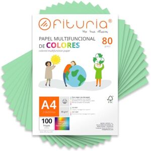 OFITURIA Papier Couleur A4 80g, 100 Feuilles Loisirs Créatifs, Imprimante, Origami, Scrapbooking, École (Vert Clair, 100h) - Publicité OFITURIA Papier Couleur A4 80g, 100 Feuilles Loisirs Créatifs, Imprimante, Origami, Scrapbooking, École (Vert Clair, 100h) - Publicité