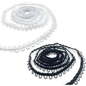 VIVIIHOO Lot de 2 rouleaux de ruban à passants de 5 m et de ruban à œillets en fil de nylon de qualité supérieure avec boutonnières, garniture de couture extensible pour vêtements de bricolage, - Publicité VIVIIHOO Lot de 2 rouleaux de ruban à passants de 5 m et de ruban à œillets en fil de nylon de qualité supérieure avec boutonnières, garniture de couture extensible pour vêtements de bricolage, - Publicité
