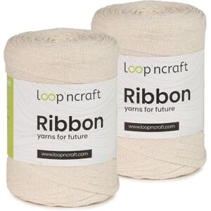 Loopncraft Ribbon Lot de 2 bobines de fil tressé recyclé Blanc nacré 2 x 130 m – 250 g - Publicité Loopncraft Ribbon Lot de 2 bobines de fil tressé recyclé Blanc nacré 2 x 130 m – 250 g - Publicité