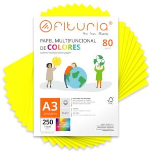 OFITURIA Feuilles de couleur, Pack 250 Feuilles A3 80gr – Papier couleur pour loisirs créatifs, imprimante, scrapbooking – Feuilles colorées – Idéal pour origami, pliage, bureau et école (Jaune Fluo, 250h) - Publicité OFITURIA Feuilles de couleur, Pack 250 Feuilles A3 80gr – Papier couleur pour loisirs créatifs, imprimante, scrapbooking – Feuilles colorées – Idéal pour origami, pliage, bureau et école (Jaune Fluo, 250h) - Publicité