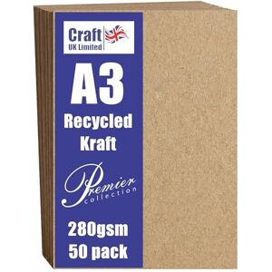 Craft UK - 2342 A3 Kraft Riciclata Card - marron - 50 feuilles - 280 g/m2 - Carte - Publicité Craft UK - 2342 A3 Kraft Riciclata Card - marron - 50 feuilles - 280 g/m2 - Carte - Publicité