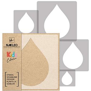 Nakleo Pochoirs de Peinture pour Enfants, 5 pièces 9x9 à 34x34cm, Modèle de Dessin en Plastique, Réutilisables, Goutte d'eau Larme Eau, DIY Bricolage Décoration Chambre, Mur Meubles Papier - Publicité Nakleo Pochoirs de Peinture pour Enfants, 5 pièces 9x9 à 34x34cm, Modèle de Dessin en Plastique, Réutilisables, Goutte d'eau Larme Eau, DIY Bricolage Décoration Chambre, Mur Meubles Papier - Publicité