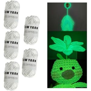 Vegena Lot de 5 rouleaux de fil à tricoter brillant dans l'obscurité, laine lumineuse pour crochet et tricot, fil fluorescent - Publicité Vegena Lot de 5 rouleaux de fil à tricoter brillant dans l'obscurité, laine lumineuse pour crochet et tricot, fil fluorescent - Publicité